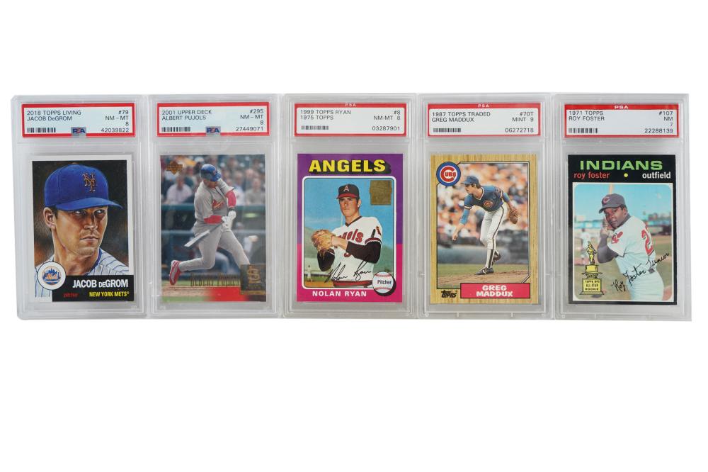 FIVE PSA GRADED BASEBALL