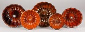 FIVE REDWARE TURK'S HEAD MOLDS