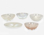 FIVE RENé LALIQUE GLASS TABLE