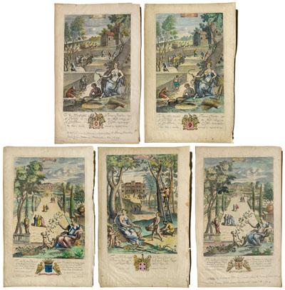 Five Richard Blome engravings: