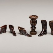 Five Rockingham Glazed Miniatu