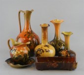 FIVE ROOKWOOD ART POTTERY PIEC