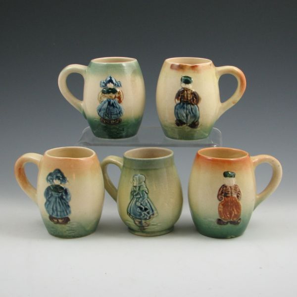 Five Roseville Holland utility ware