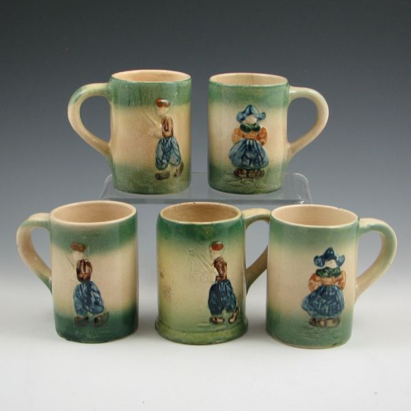 Five Roseville Holland utility ware