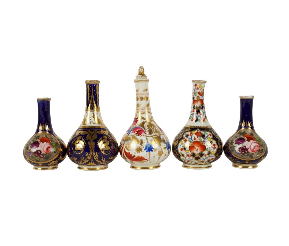 FIVE ROYAL CROWN DERBY PORCELAIN