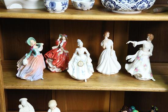 FIVE ROYAL DAULTON FIGURES.