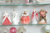 FIVE ROYAL DOULTON FIGURINES.