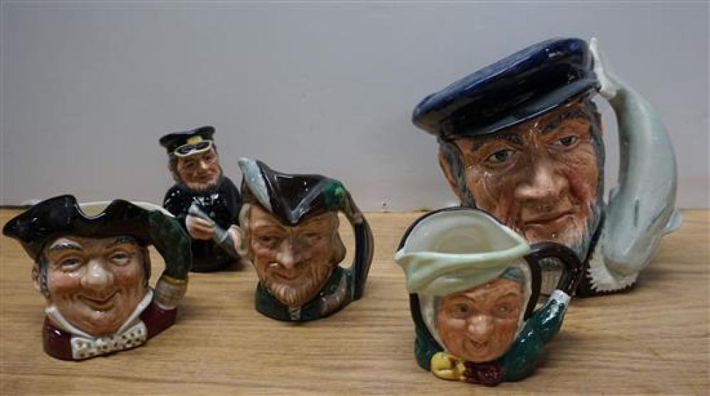 FIVE ROYAL DOULTON TOBY MUGSFive