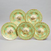 Five Royal Worcester Apple Gre