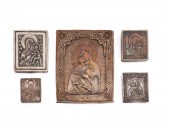 FIVE RUSSIAN AND POLISH SILVER