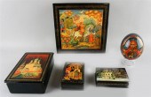 FIVE RUSSIAN PALEKH LACQUER IT