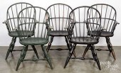 FIVE SACKBACK WINDSOR CHAIRS.F