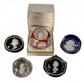 FIVE SAINT LOUIS GLASS PAPERWE