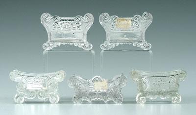 Five Sandwich glass salts: all