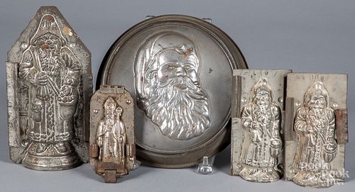 FIVE SANTA CLAUS TIN CHOCOLATE
