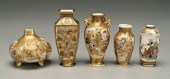 Five Satsuma vases: one quadri