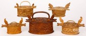 FIVE SCANDINAVIAN CARVED TINE