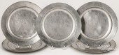 FIVE SCOTTISH PEWTER PLATES, C
