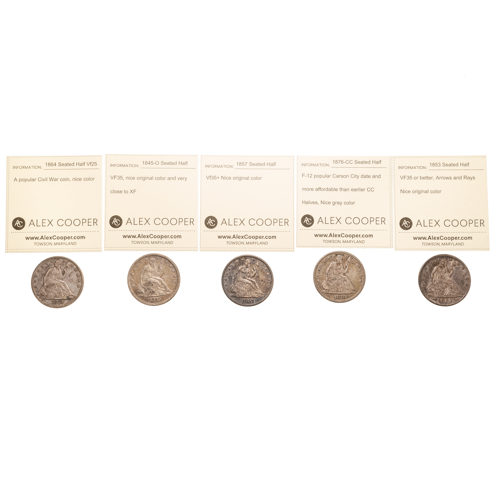 FIVE SEATED HALVES WITH NICE