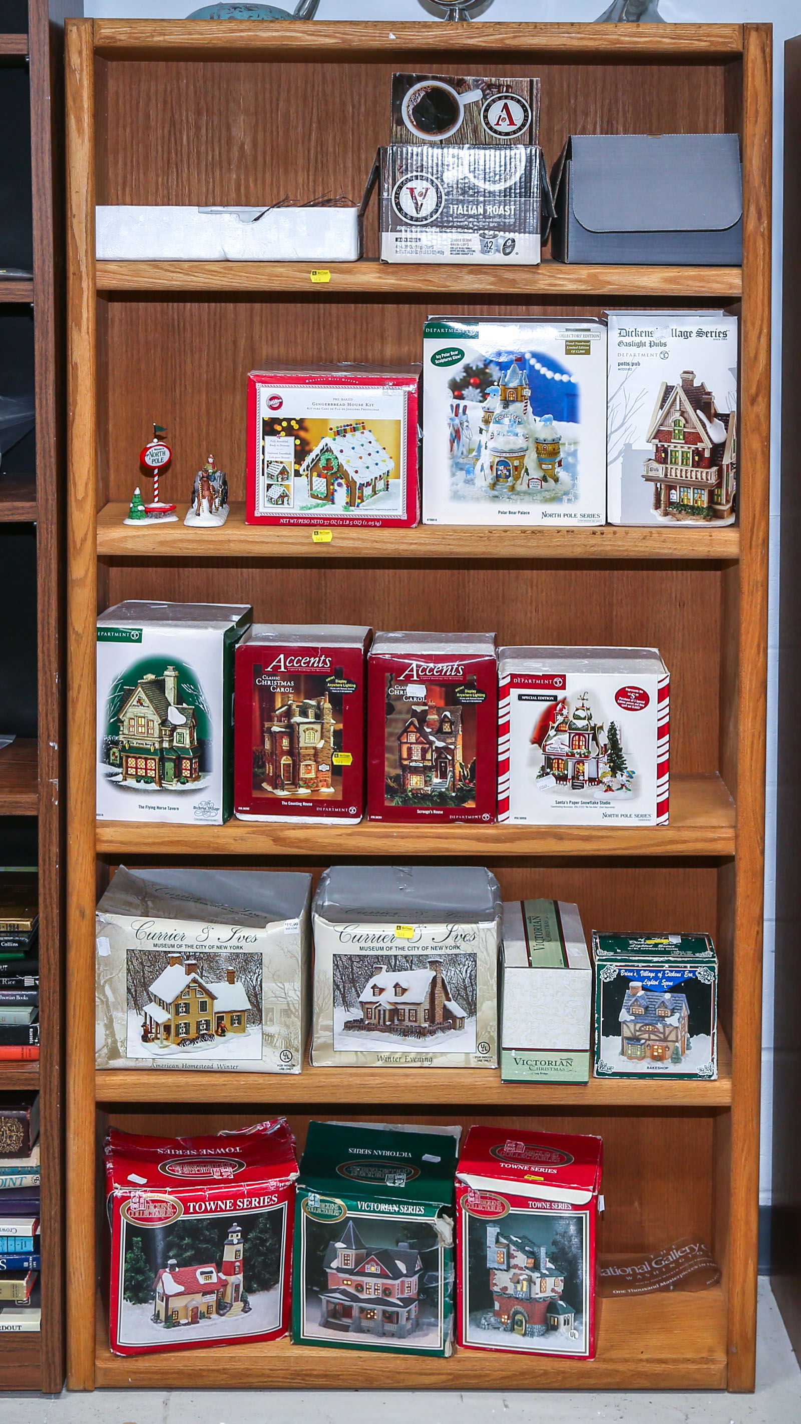 FIVE SHELVES OF TRAIN GARDEN