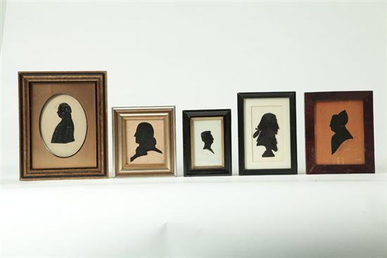 FIVE SILHOUETTES.  American  late