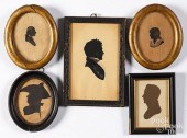 FIVE SILHOUETTES, ONE MARKED P