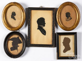 FIVE SILHOUETTES, ONE MARKED P