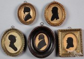 FIVE SILHOUETTES, ONE STAMPED