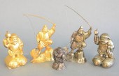 FIVE SILVER AND GOLD PLATED MI