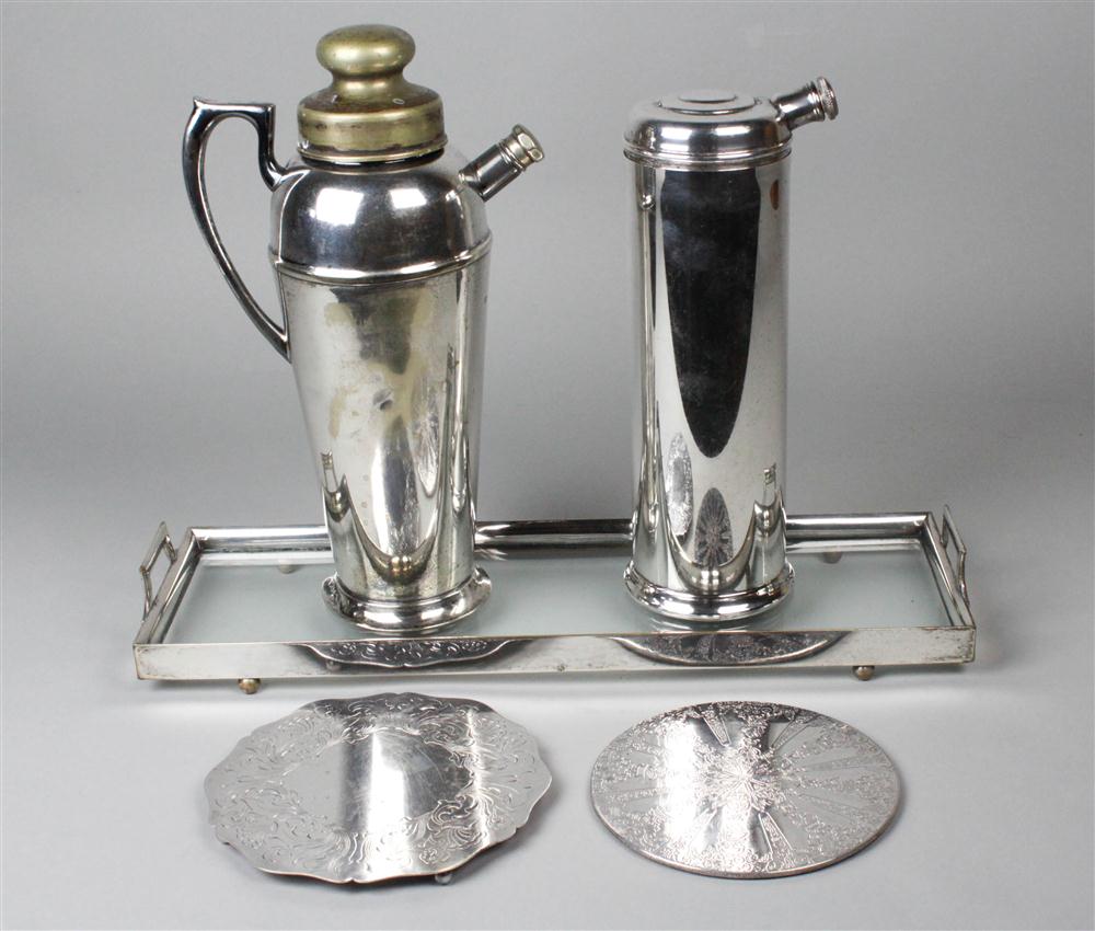 FIVE SILVER AND PLATE DRINK