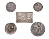 FIVE SILVER CANINE MEDALSFive