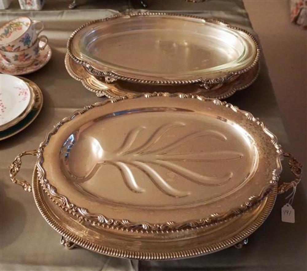FIVE SILVER-PLATED TRAYSFive