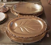 FIVE SILVER-PLATED TRAYSFive S
