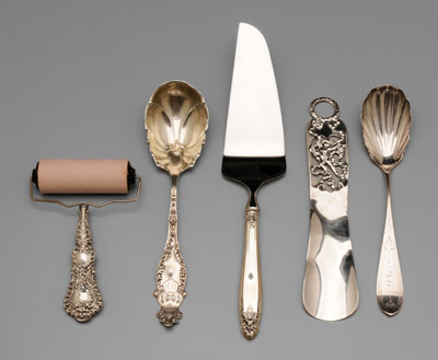 Five Silver Serving Pieces sterling
