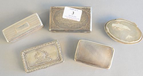 FIVE SILVER SNUFF OR TOBACCO
