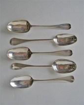 Five silver tablespoons    mid