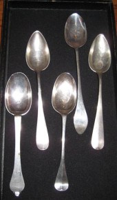 Five silver tablespoons    mid