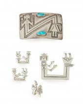 FIVE SILVER YEI JEWELRY ITEMSF