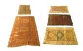 Five small antique scatter rug