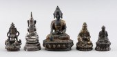 FIVE SMALL ASIAN METAL FIGURES