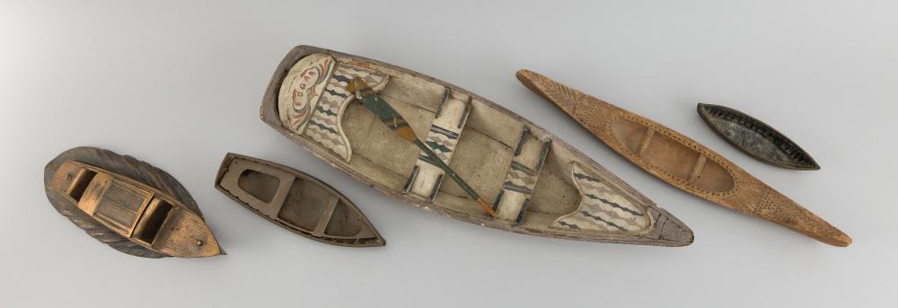 FIVE SMALL BOAT MODELS THREE