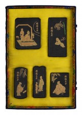 FIVE SMALL CHINESE INKSTONES 2