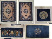 FIVE SMALL CHINESE PEKING RUGS