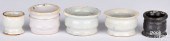 FIVE SMALL DELFTWARE OINTMENT