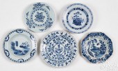 FIVE SMALL ENGLISH DELFTWARE P