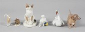FIVE SMALL MEISSEN MODELS OF A