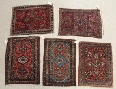 FIVE SMALL PERSIAN AREA RUGSFI