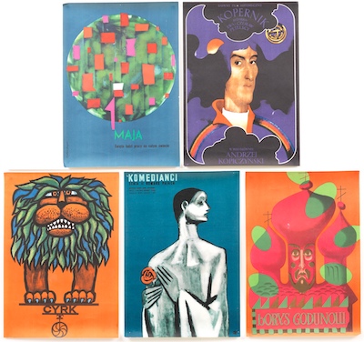 Five Small Vintage Polish Posters