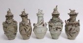 FIVE SONG COVERED FUNERARY URN