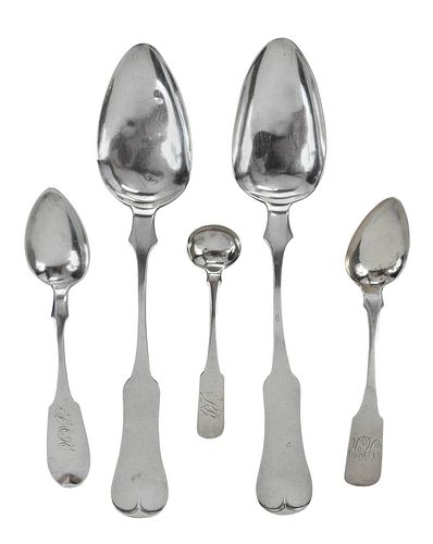 FIVE SOUTHERN COIN SILVER